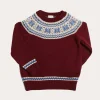 Knitwear & Cardigans | Knitwear & Cardigans | Pepa London Classic Fair Isle Merino Wool Jumper in Burgundy (12mths-10yrs)
