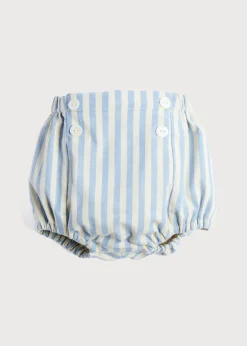 Bloomers, Shorts & Trousers | Bloomers & Shorts | Pepa London Classic Striped Bloomer in Sky Blue (3mths-3yrs)