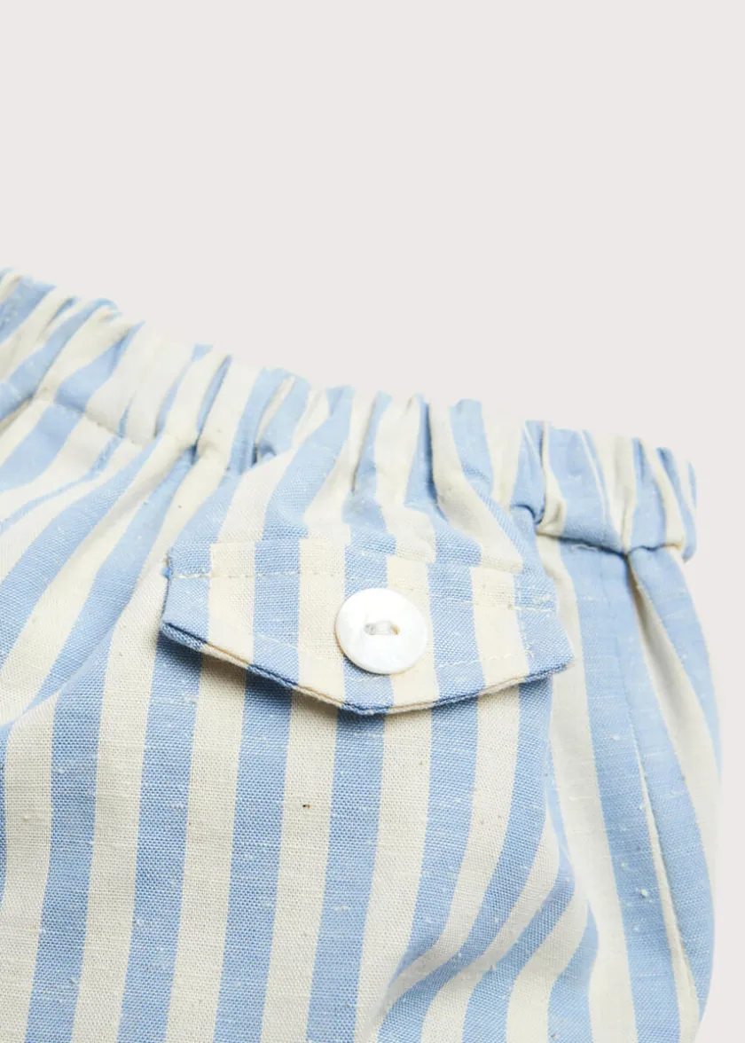 Bloomers, Shorts & Trousers | Bloomers & Shorts | Pepa London Classic Striped Bloomer in Sky Blue (3mths-3yrs)