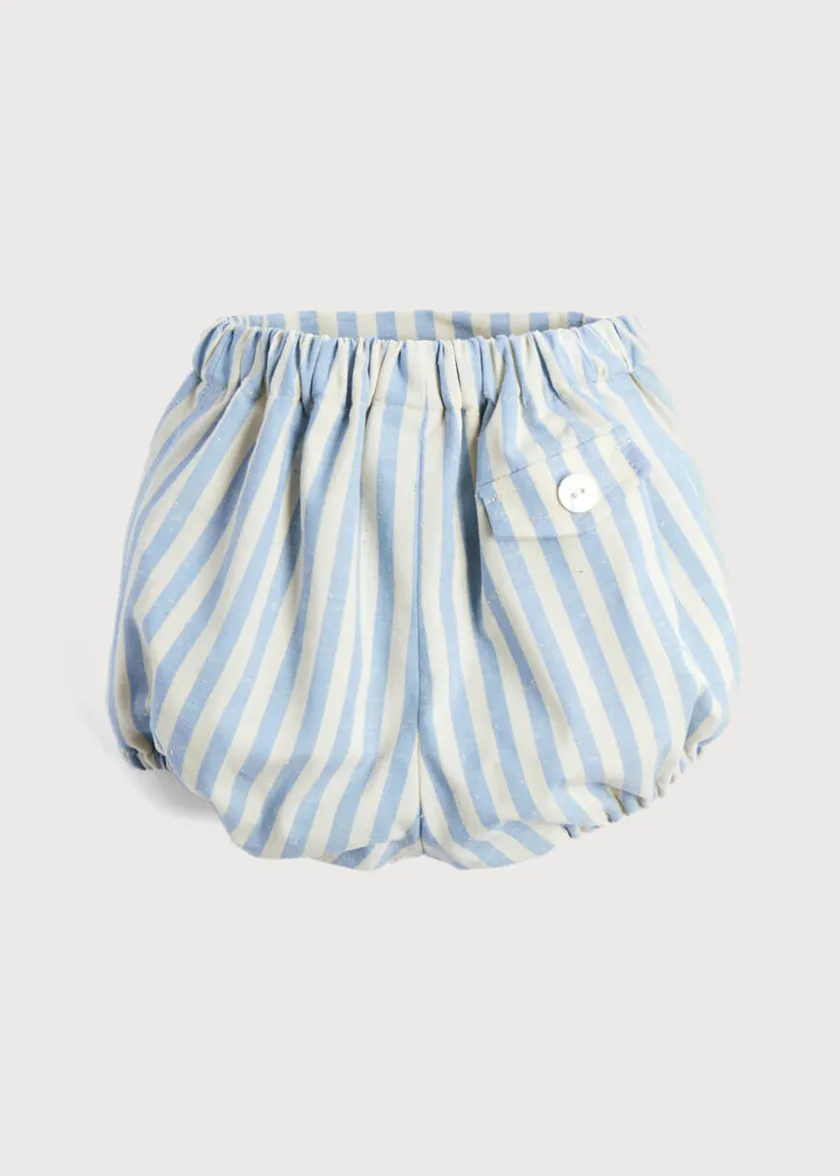 Bloomers, Shorts & Trousers | Bloomers & Shorts | Pepa London Classic Striped Bloomer in Sky Blue (3mths-3yrs)