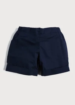 Shorts & Trousers | Bloomers, Shorts & Trousers | Pepa London Classic Turn-up Hem Cotton Shorts in Navy (12mths-4yrs)