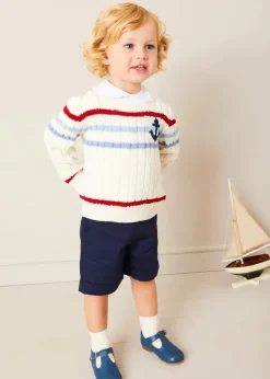 Shorts & Trousers | Bloomers, Shorts & Trousers | Pepa London Classic Turn-up Hem Cotton Shorts in Navy (12mths-4yrs)