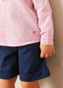 Shorts & Trousers | Bloomers, Shorts & Trousers | Pepa London Classic Turn-up Hem Cotton Shorts in Navy (12mths-4yrs)
