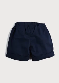 Shorts & Trousers | Bloomers, Shorts & Trousers | Pepa London Classic Turn-up Hem Cotton Shorts in Navy (12mths-4yrs)