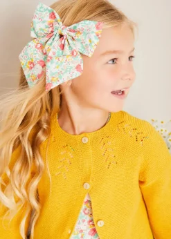 Hair Accessories | Hair Accessories | Pepa London Clementine Floral Long Bow Hair Clip in Coral