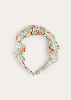 Hair Accessories | Hair Accessories | Pepa London Clementine Floral Scrunchie Hairband in Coral