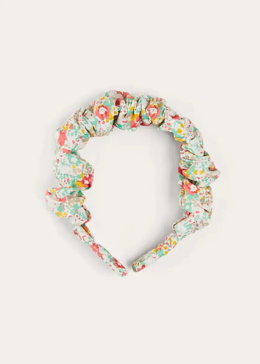 Hair Accessories | Hair Accessories | Pepa London Clementine Floral Scrunchie Hairband in Coral