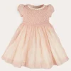 Dresses | Dresses | Pepa London Constance Floral Hand Smocked Short Sleeve Party Dress in Pink (12mths-10yrs)