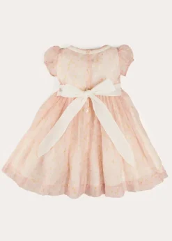 Dresses | Dresses | Pepa London Constance Floral Hand Smocked Short Sleeve Party Dress in Pink (12mths-10yrs)
