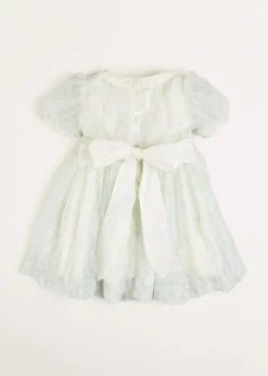 Dresses | Dresses | Pepa London Constance Floral Print Hand Smocked Short Sleeve Party Dress in Light Green (12m-10yrs)