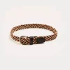 Belts & Braces | Pepa London Contrast Leather Braided Belt in Brown (XS-S)