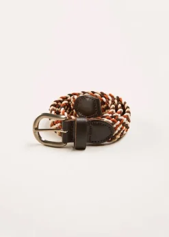 Belts & Braces | Pepa London Contrast Leather Braided Belt in Brown (XS-S)