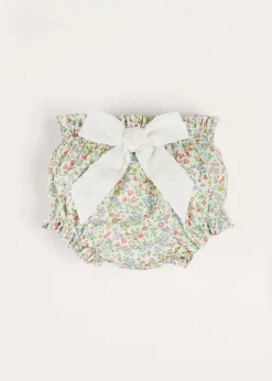 Bloomers & Shorts | Bloomers & Pants | Pepa London Cordelia Floral Bloomer with Bow in Pink Made with Liberty Fabric (1m-2yrs)