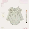 Lookbooks | Pepa London Cordelia Floral Ruffle Collar Short Sleeve Dress in Green Made with Liberty Fabric (1-12m) | Openwork Detail Baby Cardigan in Pink (1-12mths) | Lace Detail Knitted Bonnet in Pink (1-12mths) | Lace Detail Knitted Booties in Pink | Cordelia Liberty Floral Dummy Clip in Pink | Openwork short socks White (0mths-8yrs) | BIBS Dummy in Pink