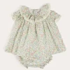 Dresses | Dresses | Pepa London Cordelia Floral Ruffle Collar Short Sleeve Dress in Green Made with Liberty Fabric (1-12m)