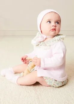 Dresses | Dresses | Pepa London Cordelia Floral Ruffle Collar Short Sleeve Dress in Green Made with Liberty Fabric (1-12m)