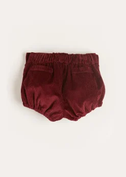 Bloomers, Shorts & Trousers | Bloomers & Shorts | Pepa London Corduroy Button Bloomers in Burgundy (3mths-3yrs)