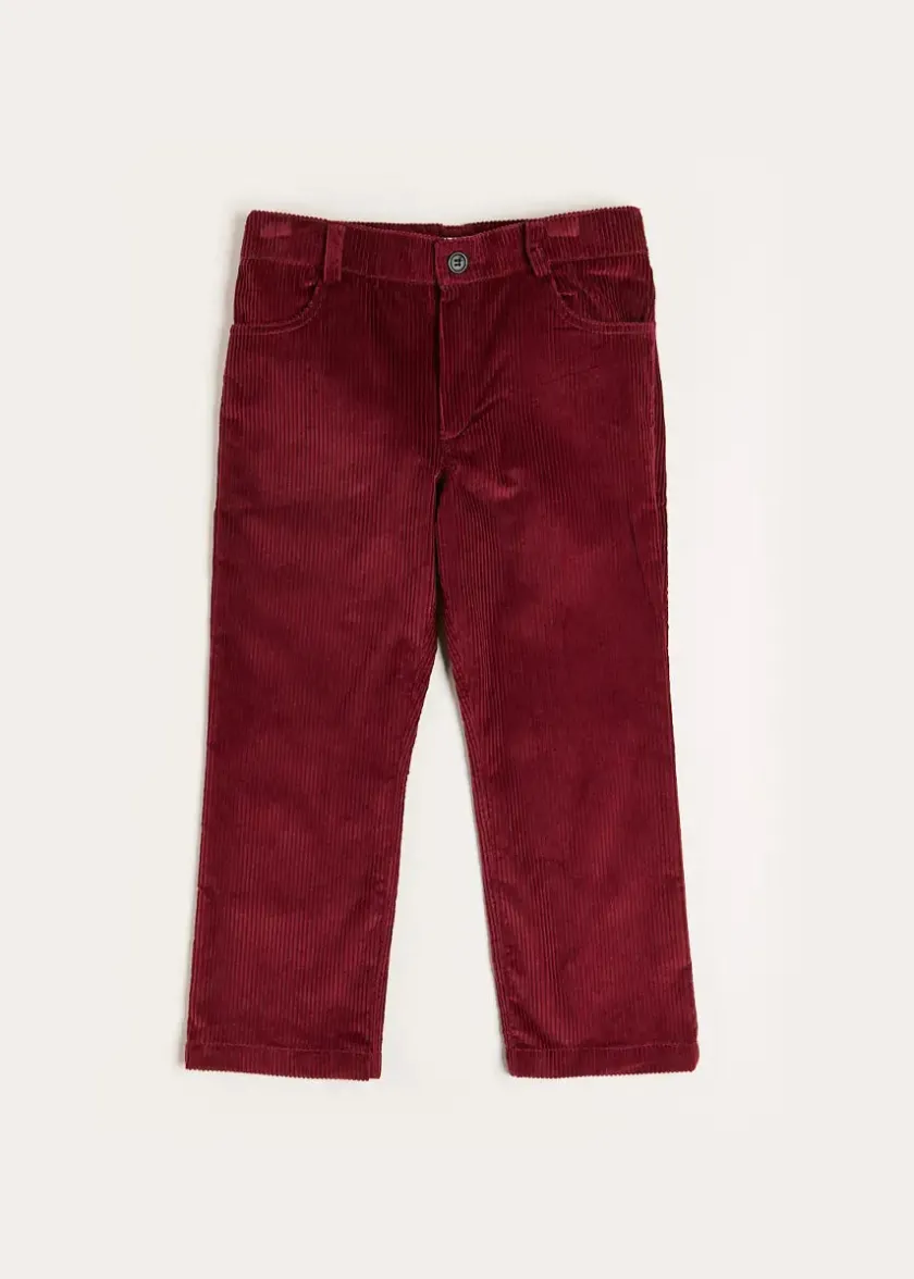 Shorts & Trousers | Pepa London Corduroy Five Pocket Trousers in Burgundy (4-10yrs)