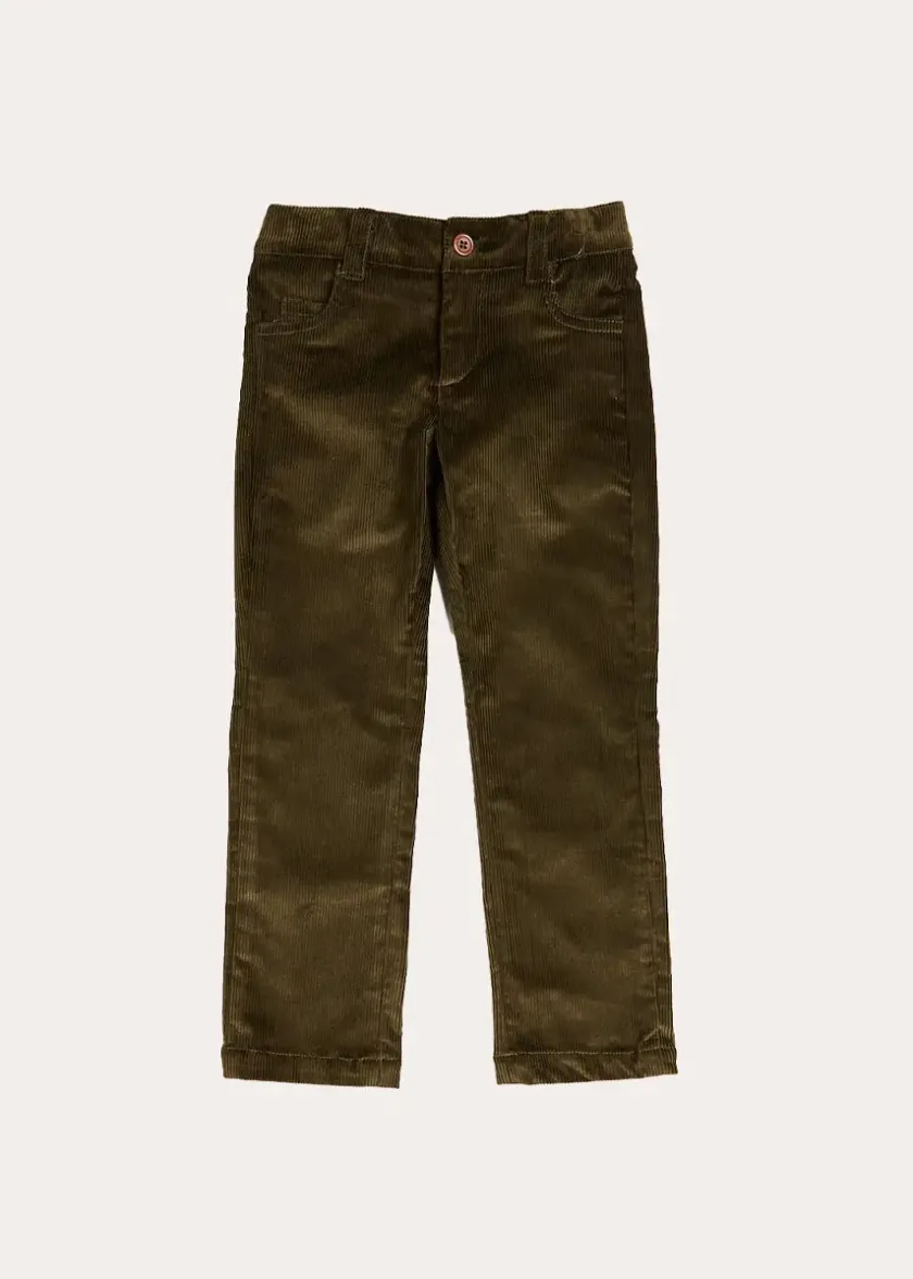 Shorts & Trousers | Pepa London Corduroy Five Pocket Trousers in Green (4-10yrs)