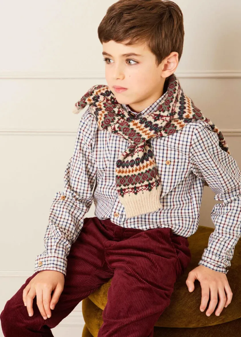 Shorts & Trousers | Pepa London Corduroy Five Pocket Trousers in Burgundy (4-10yrs)