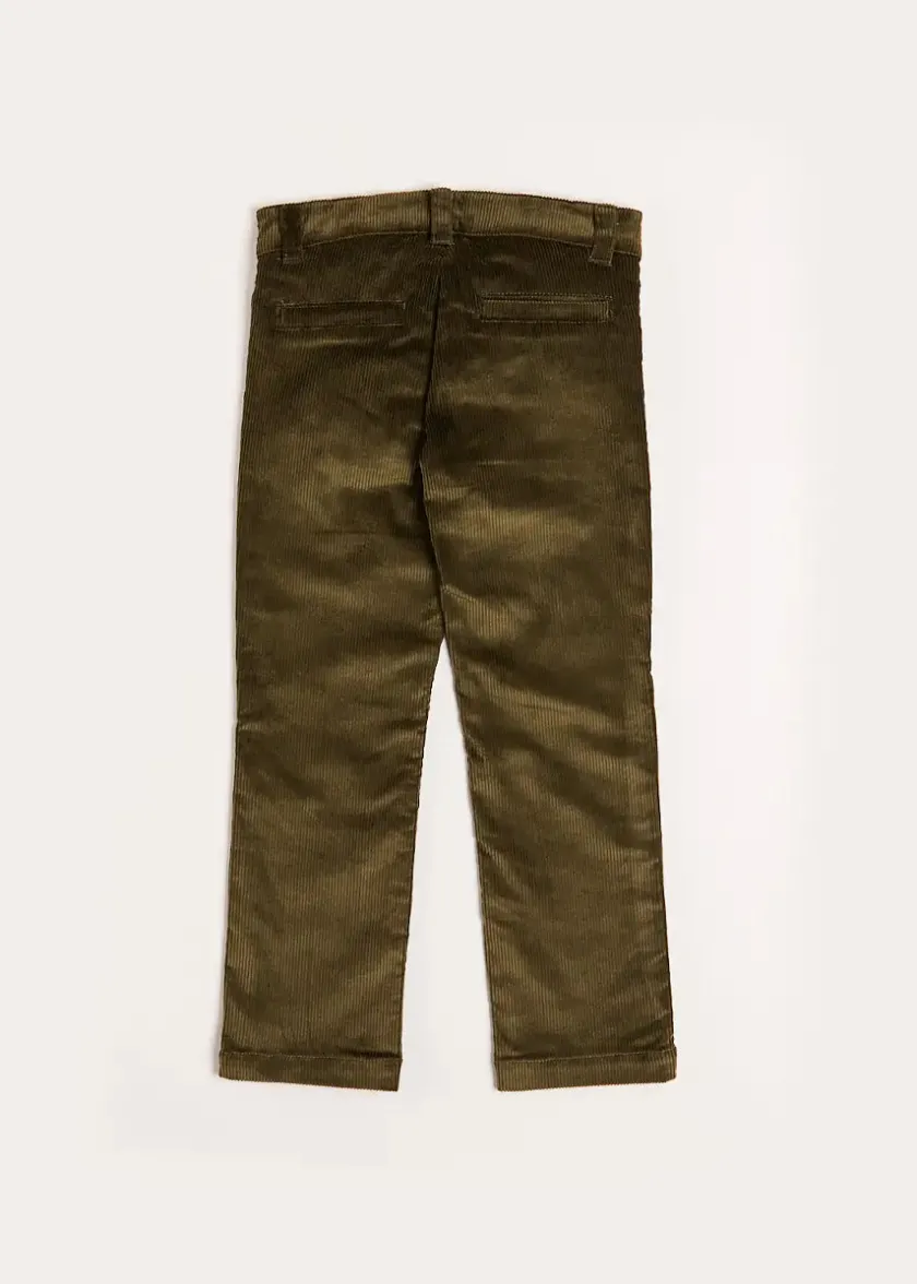Shorts & Trousers | Pepa London Corduroy Five Pocket Trousers in Green (4-10yrs)