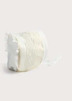 Bonnets & Booties | Bonnets & Booties | Pepa London Cream Lace Christening Bonnet (3mths-2yrs)