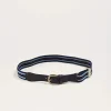 Belts & Braces | Pepa London Dark Blue Striped Belt