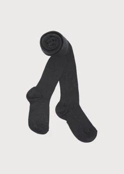 Socks & Tights | Socks & Tights | Pepa London Dark Grey Ribbed Tights (3mths-8yrs)