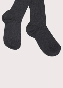 Socks & Tights | Socks & Tights | Pepa London Dark Grey Ribbed Tights (3mths-8yrs)