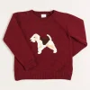 Knitwear & Cardigans | Knitwear & Cardigans | Pepa London Doggy Intarsia Jumper in Burgundy (12mths-10yrs)