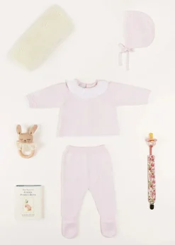 Two-piece Sets | Knitwear & Cardigans | Pepa London Dot Detail Lace Collar Knitted Set in Pink (1-6mths)