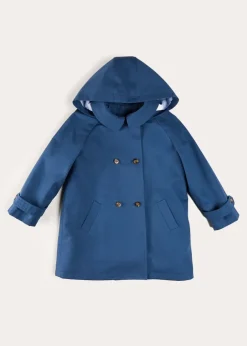 Coats & Jackets | Coats & Jackets | Pepa London Double Breasted Coat With Detachable Hood in Blue (18mths-10yrs)