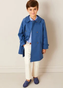 Coats & Jackets | Coats & Jackets | Pepa London Double Breasted Coat With Detachable Hood in Blue (18mths-10yrs)