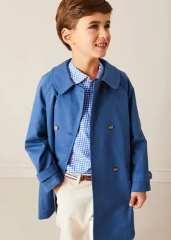 Coats & Jackets | Coats & Jackets | Pepa London Double Breasted Coat With Detachable Hood in Blue (18mths-10yrs)