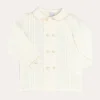 Tops & Shirts | Tops & Shirts | Pepa London Double-Breasted Peter Pan Collar Long Sleeve Shirt with Beige Silk Piping (18mths-10yrs)