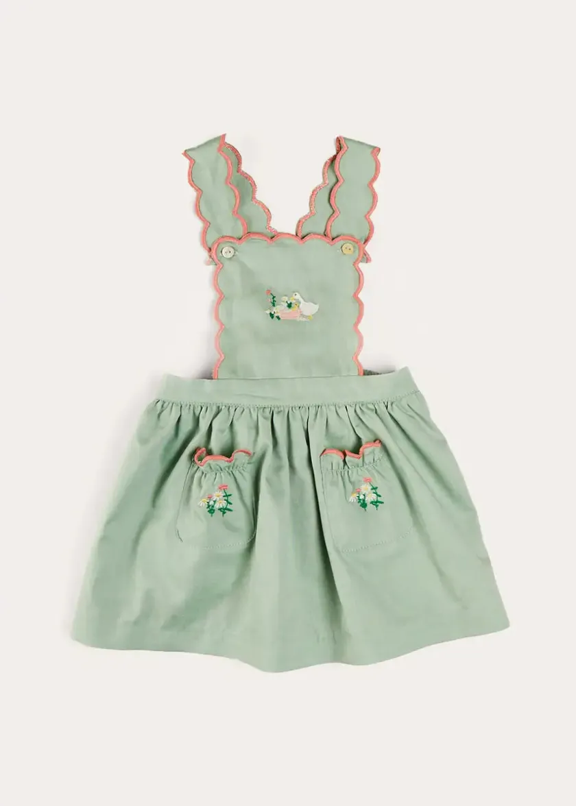 Skirts & Shorts | Pepa London Duck Embroidered Scallop Detail Skirt With Braces in Green (18mths-6yrs)