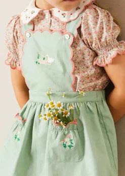 Skirts & Shorts | Pepa London Duck Embroidered Scallop Detail Skirt With Braces in Green (18mths-6yrs)