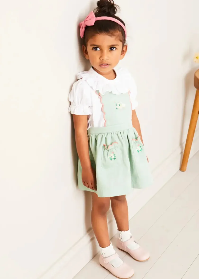 Skirts & Shorts | Pepa London Duck Embroidered Scallop Detail Skirt With Braces in Green (18mths-6yrs)