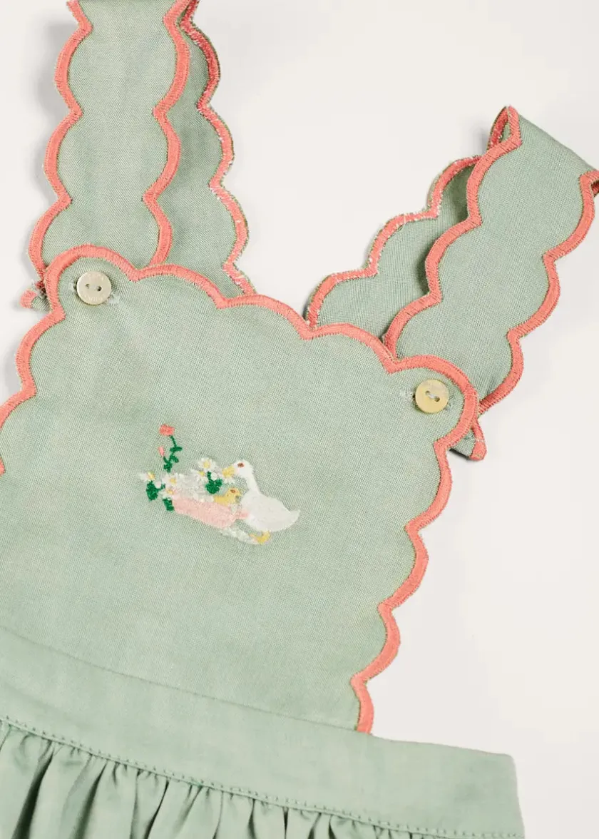 Skirts & Shorts | Pepa London Duck Embroidered Scallop Detail Skirt With Braces in Green (18mths-6yrs)