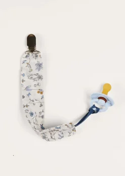 Dummies & Teethers | Dummies & Teethers | Pepa London Ellis Dummy Clip in Blue Made with Liberty Fabric