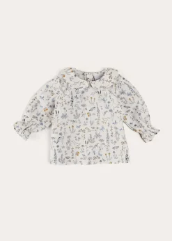 Blouses | Pepa London Ellis Floral Long Sleeve Blouse in Blue Made with Liberty Fabric (1-12m)