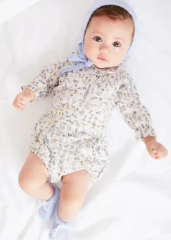 Blouses | Pepa London Ellis Floral Long Sleeve Blouse in Blue Made with Liberty Fabric (1-12m)
