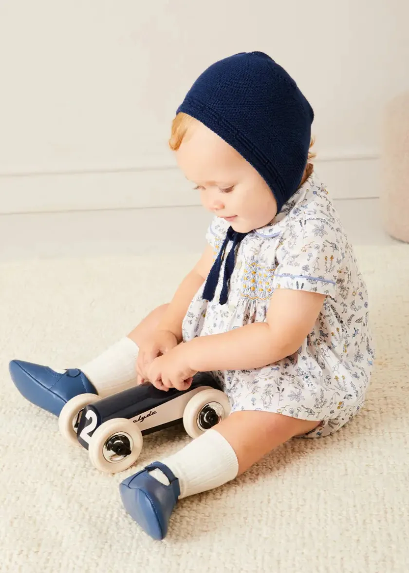 Tops & Shirts | Shirts | Pepa London Ellis Liberty Print Hand Smocked Short Sleeve Shirt in Blue (6mths-4yrs)