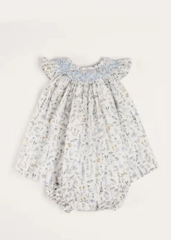 Dresses | Dresses | Pepa London Ellis Sleeveless Dress with Bloomer and Bows in Blue Made with Liberty Fabric (1-12m)