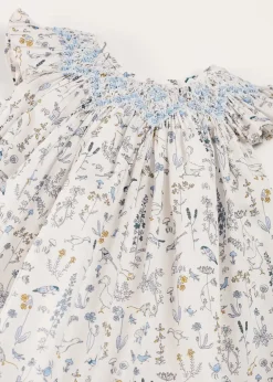 Dresses | Dresses | Pepa London Ellis Sleeveless Dress with Bloomer and Bows in Blue Made with Liberty Fabric (1-12m)