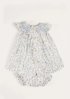 Dresses | Dresses | Pepa London Ellis Sleeveless Dress with Bloomer and Bows in Blue Made with Liberty Fabric (1-12m)