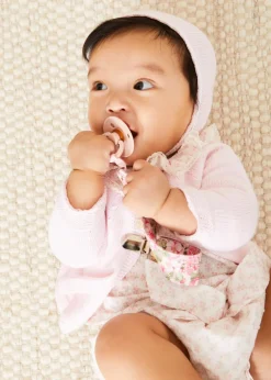 Gifting | First Outfits | Pepa London Eloise Floral Print Clip Dummy in Pink