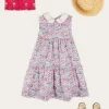 Lookbooks | Pepa London Eloise Floral Scallop Collar Sleeveless Dress in Pink (4-12yrs) | Viola Floral Bow Detail Boater Hat in Pink (S-M) | Leather Woven Detail Sandals in Beige (24-35EU) | Viola Floral Bow Detail Boater Hat in Pink (S-M)