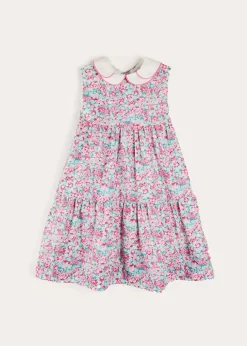 Up To 12 Years | Dresses | Pepa London Eloise Floral Scallop Collar Sleeveless Dress in Pink (4-12yrs)