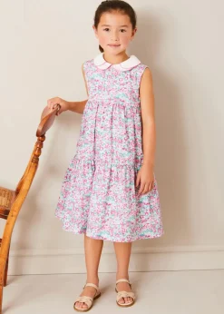 Up To 12 Years | Dresses | Pepa London Eloise Floral Scallop Collar Sleeveless Dress in Pink (4-12yrs)